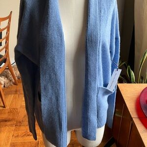 NEW White + Warren 100% Cashmere Open Front Relaxed Fit Cardigan NWT